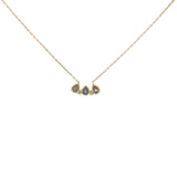 Collier doré 3 pierres gouttes et zircons 40 cm