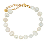 Bracelet doré avec perles de culture irrégulières