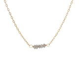 Collier doré petites pierres en quartz fumé 40 cm