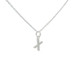 925 silver necklace with small zircon letter