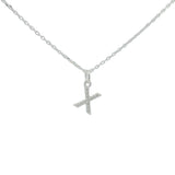 925 silver necklace with small zircon letter