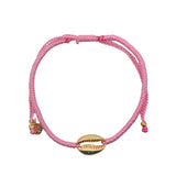 Golden cowrie cord bracelet