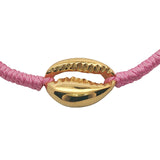Golden cowrie cord bracelet