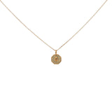Collier doré médaille octogonale scarabée et zircons 42 cm