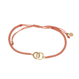 Bracelet cordon orange menottes dorées