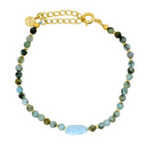Gold bracelet and amazonite stone