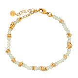 Bracelet doré prehnite et anneaux
