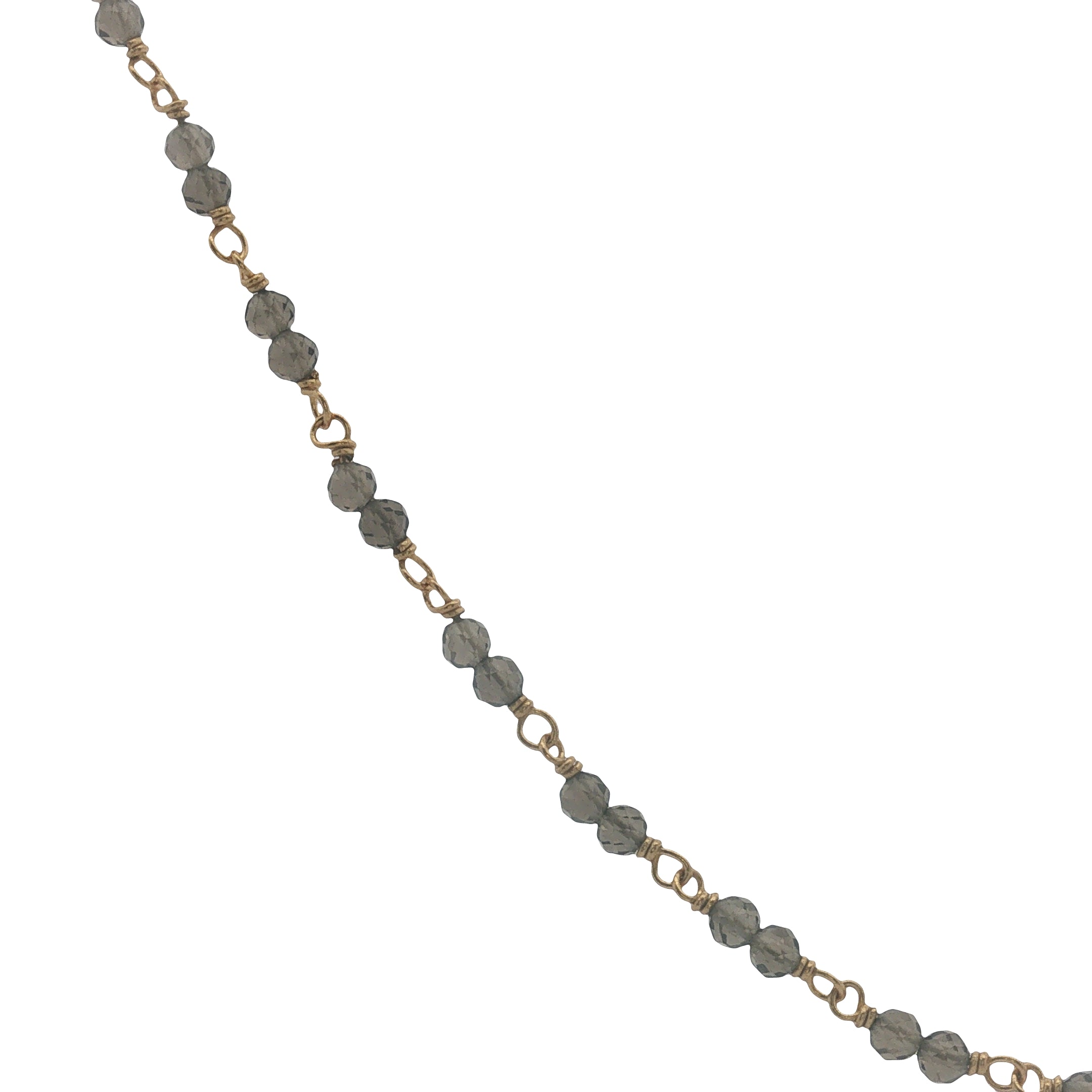 Collier doré avec duo quartz fumé 60 cm