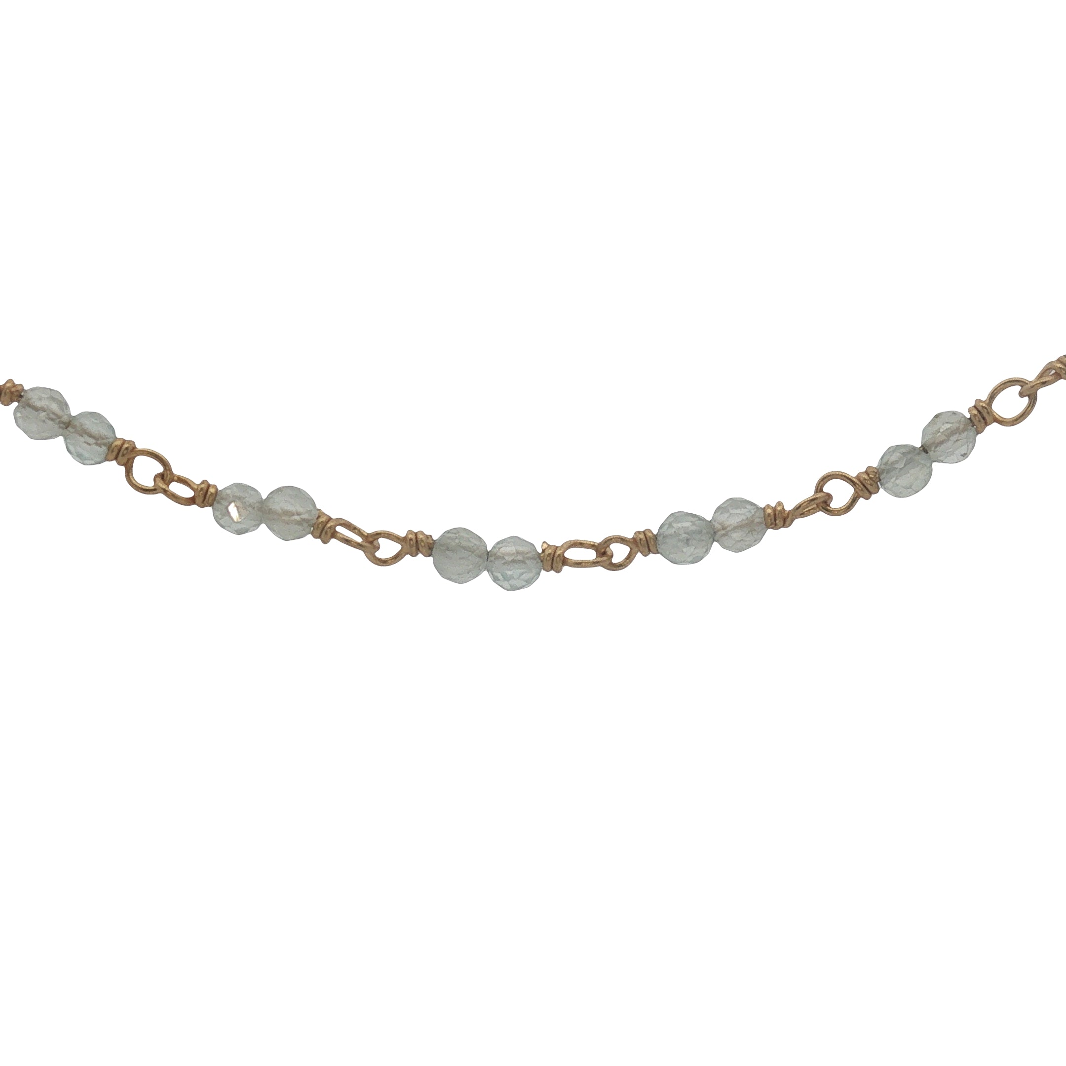 Collier doré avec duo prehnite 60 cm