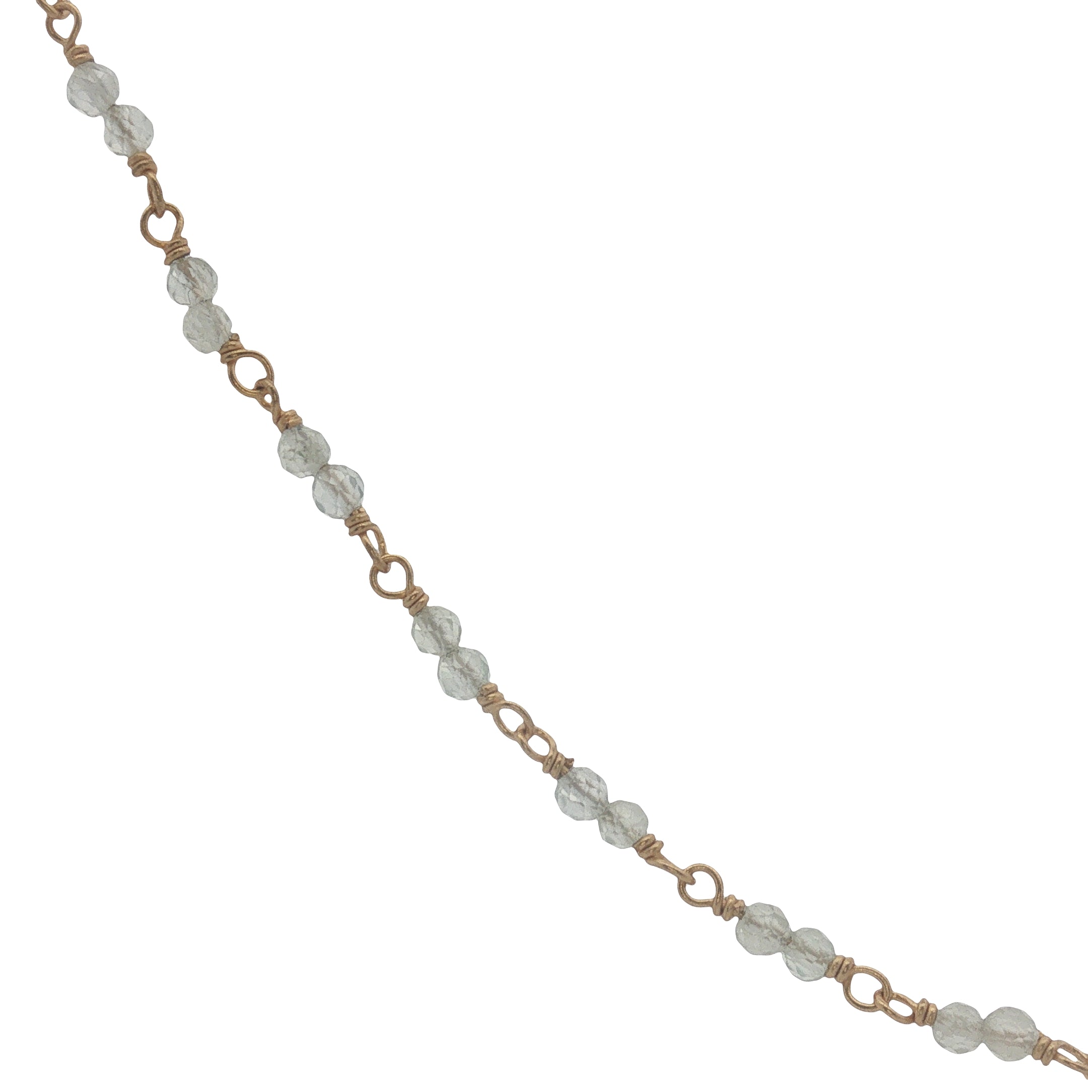 Collier doré avec duo prehnite 60 cm