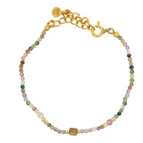 Golden bracelet trio of stones