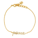 Bracelet doré peace en zircons blancs