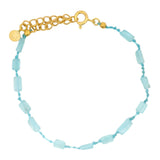 Bracelet doré apatites rectangles sur cordon