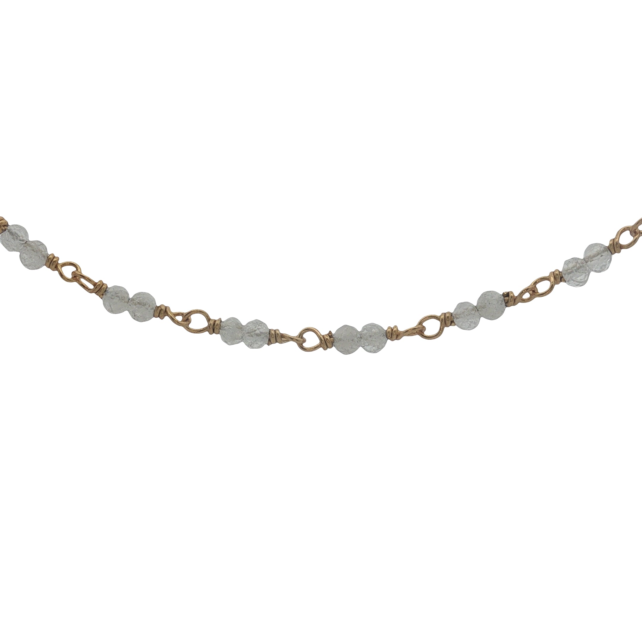 Collier doré avec duo pierre de lune 60 cm