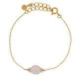 Bracelet doré quartz rose et tourmaline rose