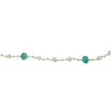 Chaine de cheville cordon vert clair prehnite et onyx verte