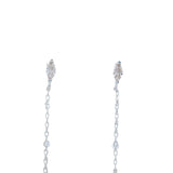 Boucles d'oreilles pendantes argent 925 avec zircon navette et chaine