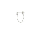 Boucles d'oreilles pendantes argent 925 avec zircon navette et chaine