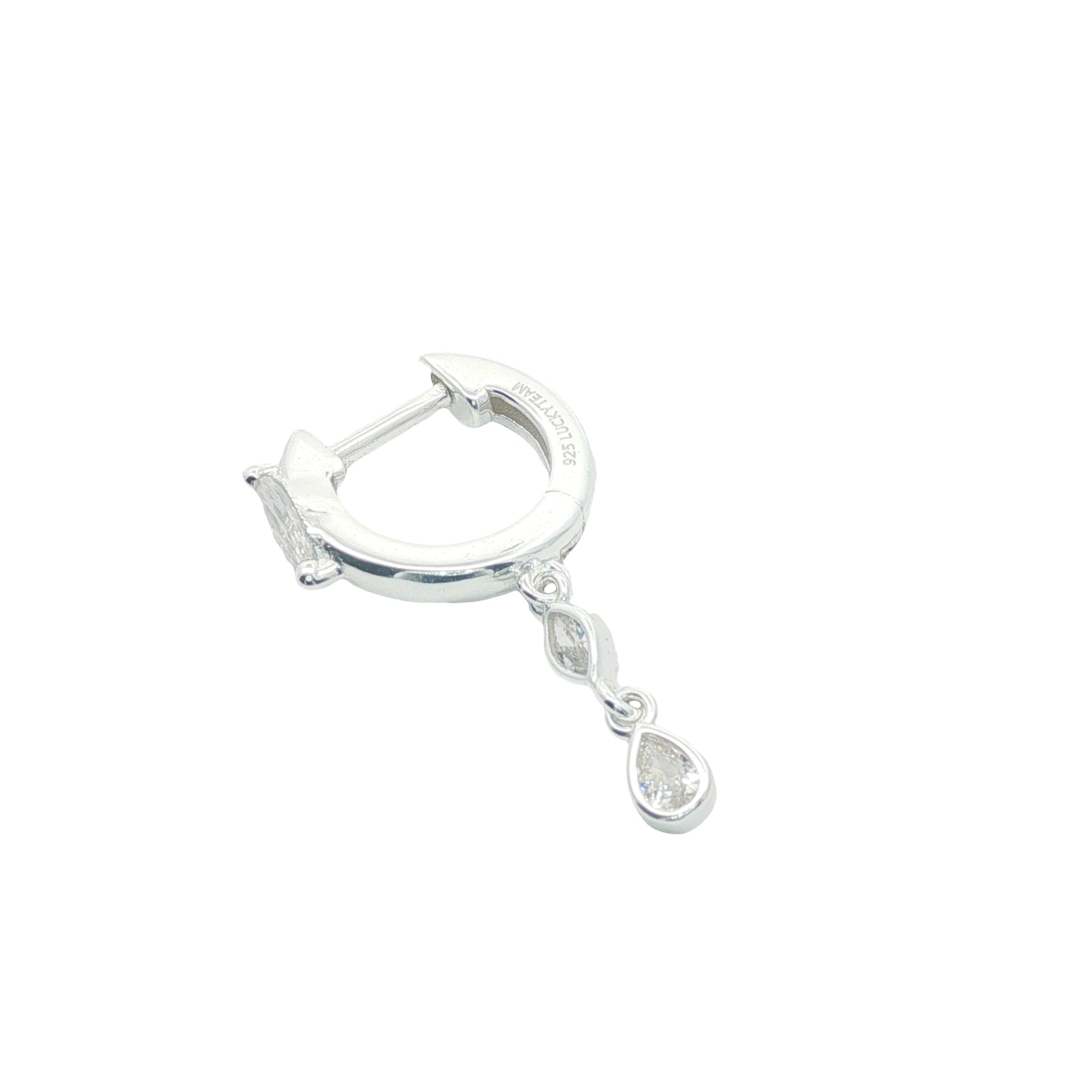 Mini créole argent 925 avec pampilles zircons