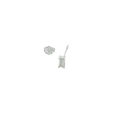 Boucle d'oreilles puce argent 925 zircon baguette