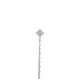 Boucle d'oreilles argent 925 double étoile zircons avec double chainette