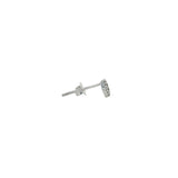 Boucle d'oreilles puce argent 925 hexagone zircons