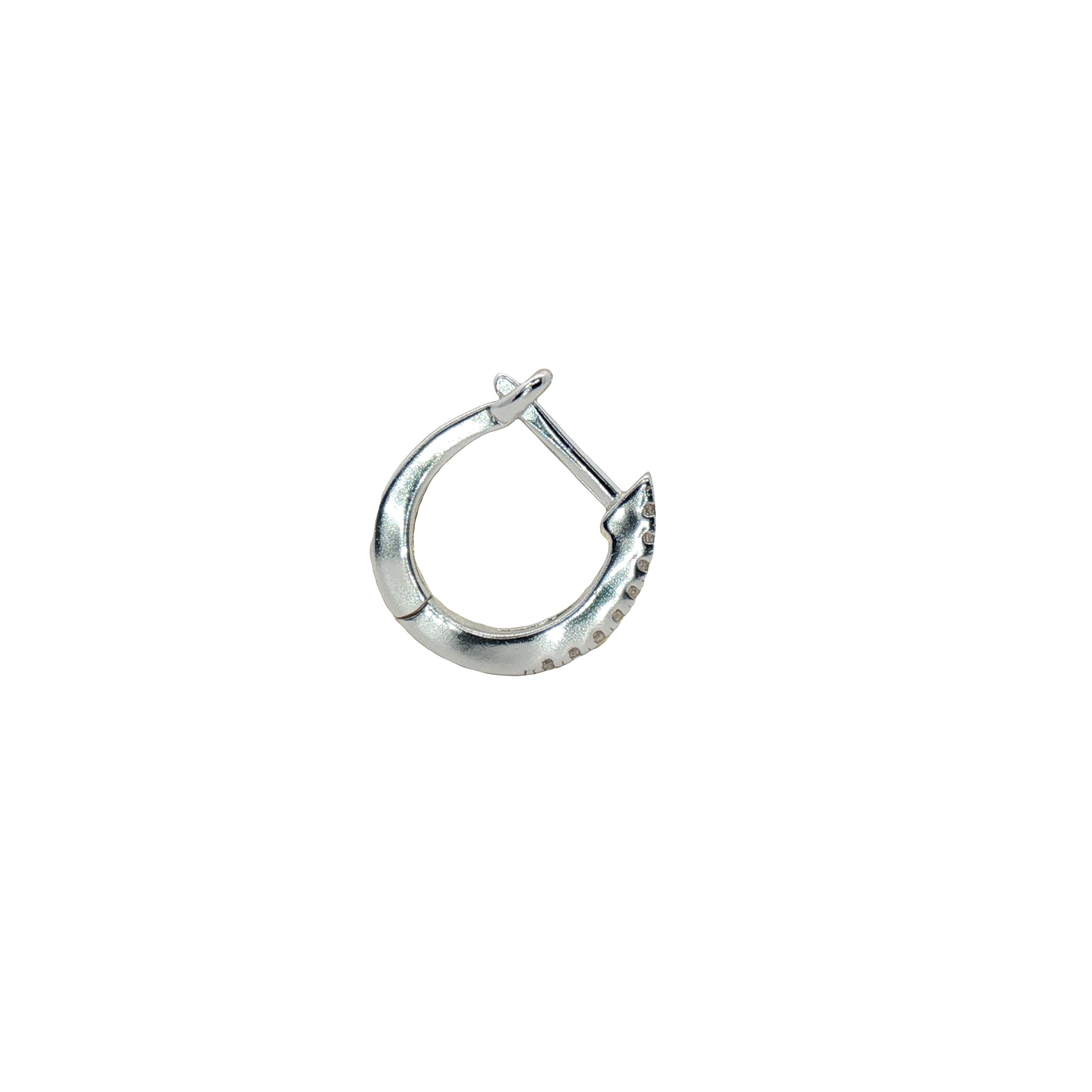 MinI créole fermée argent 925 double anneau avant zircons