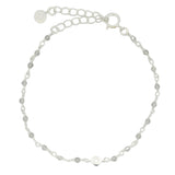 Bracelet rosary en argent 925 labradorite et zircon blanc