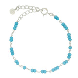 Bracelet argent 925 et petites pierres en turquoise