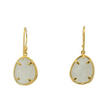 Boucles d'oreilles dormeuses dorées en pierre de lune