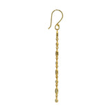 Boucles d'oreilles dorées longues labradorite