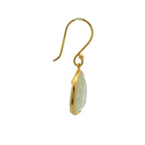 Boucles d'oreilles dormeuses dorées en prehnite