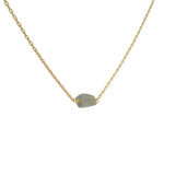 Golden rectangle stone necklace