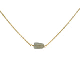 Golden rectangle stone necklace