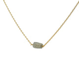 Golden rectangle stone necklace