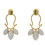 Boucles d'oreilles disque avec anneau et pierre de lune