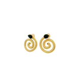 Boucles d'oreilles serpent onyx noire