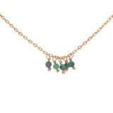 Collier doré pampilles pierres naturelles 40 cm