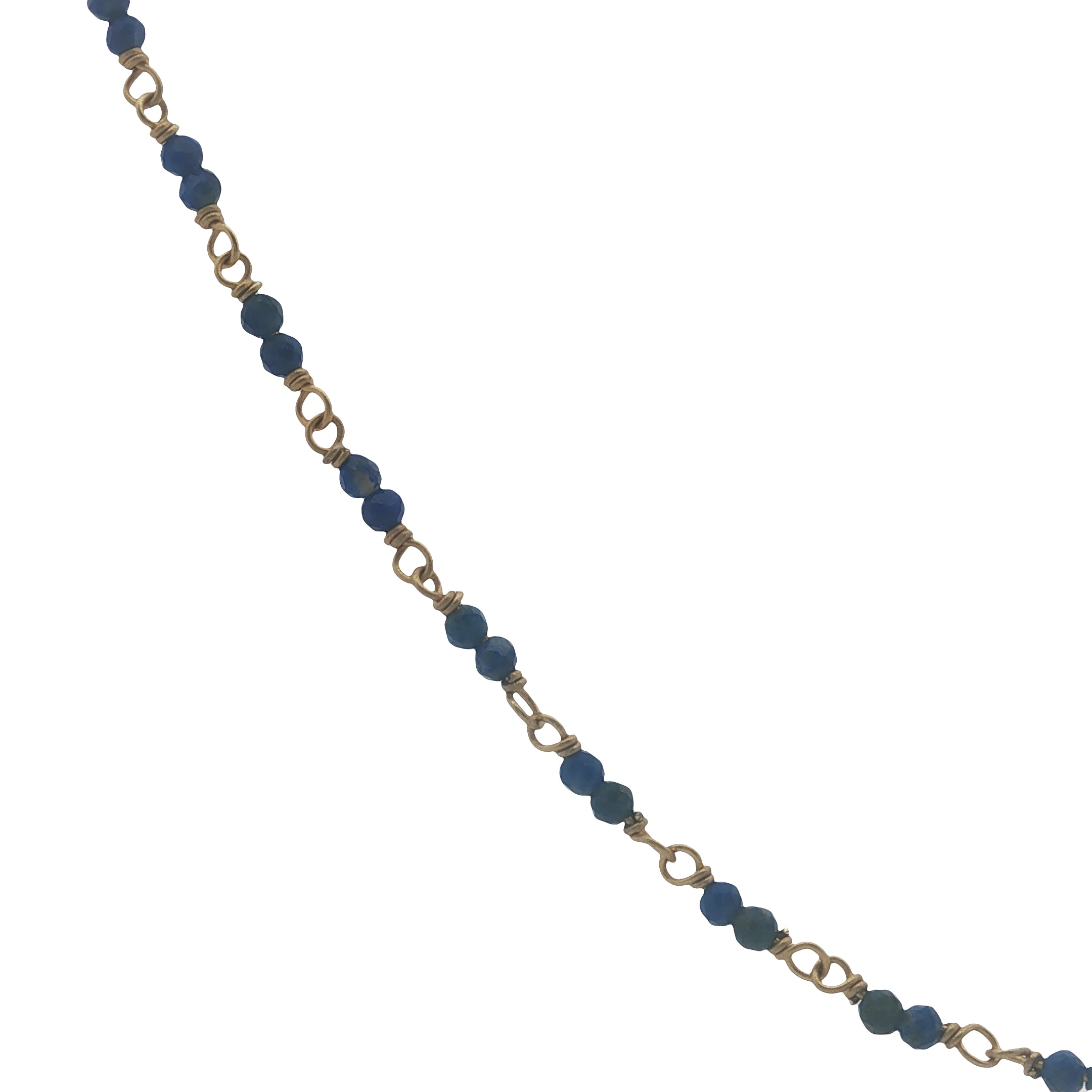 Collier doré avec duo lapis lazuli 60 cm