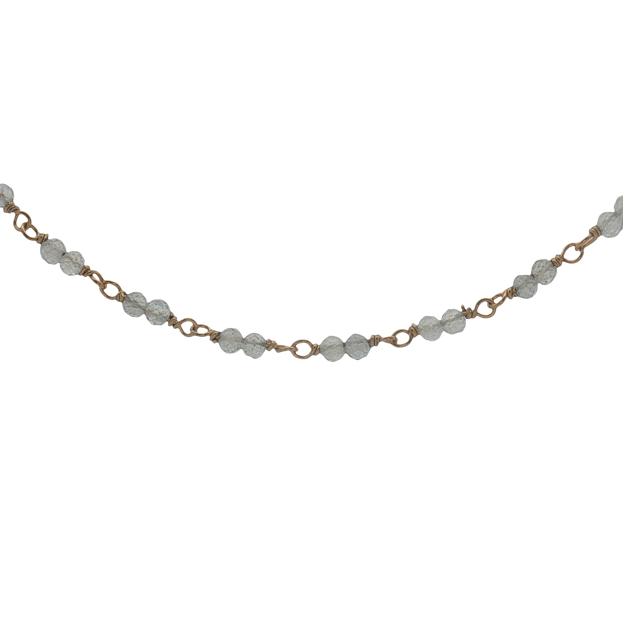 Collier doré avec duo labradorite 60 cm