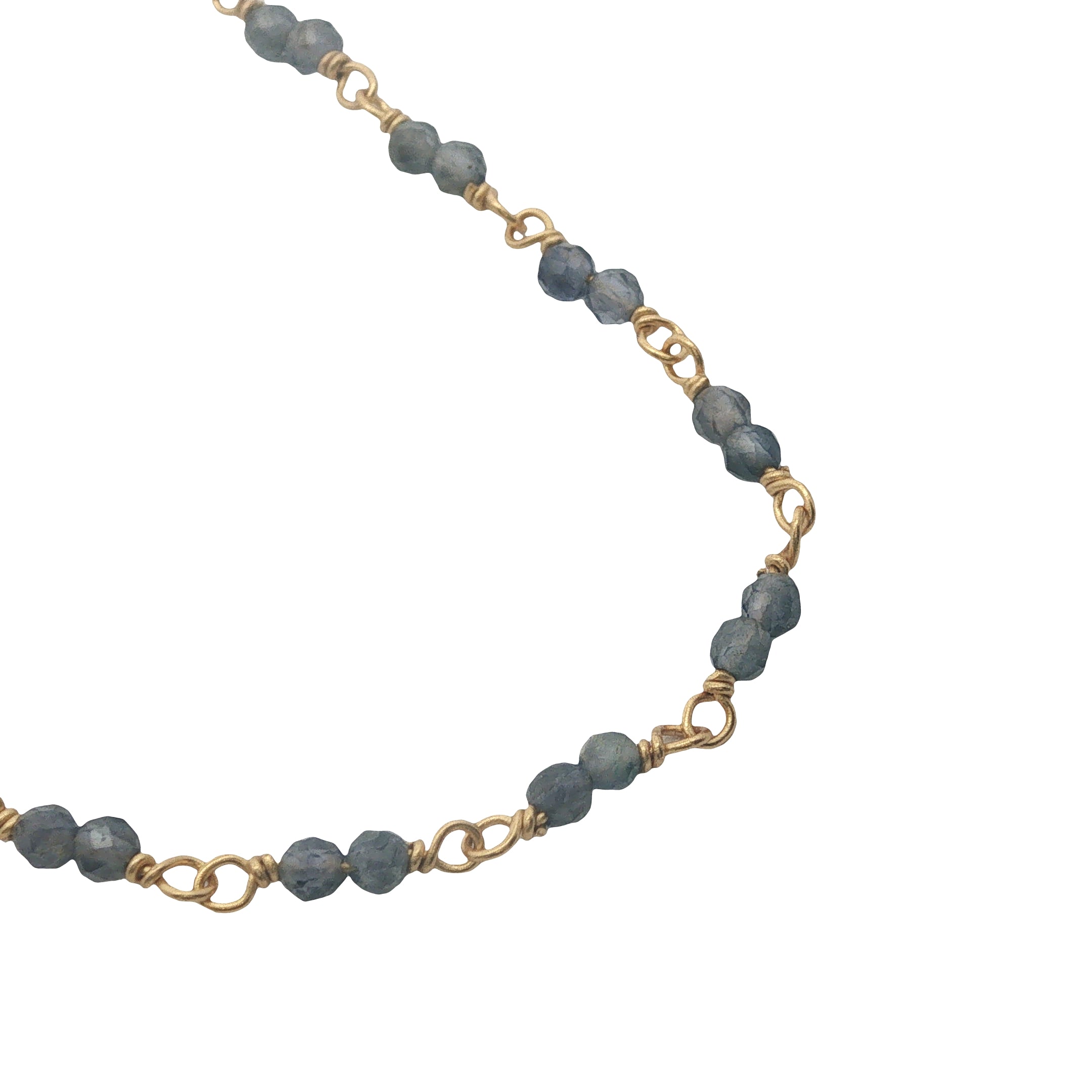 Collier doré avec duo iolite 60 cm