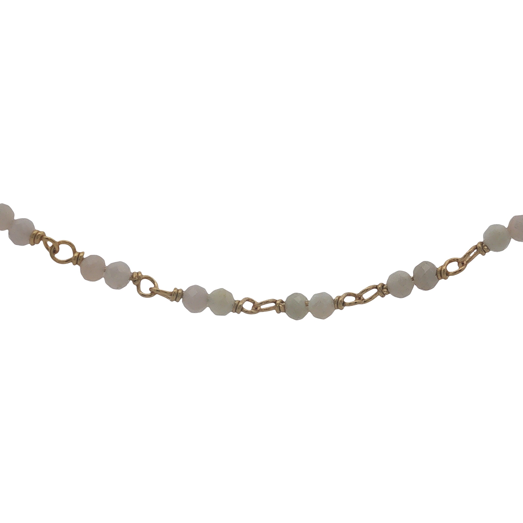 Collier doré avec duo opale rose 60 cm