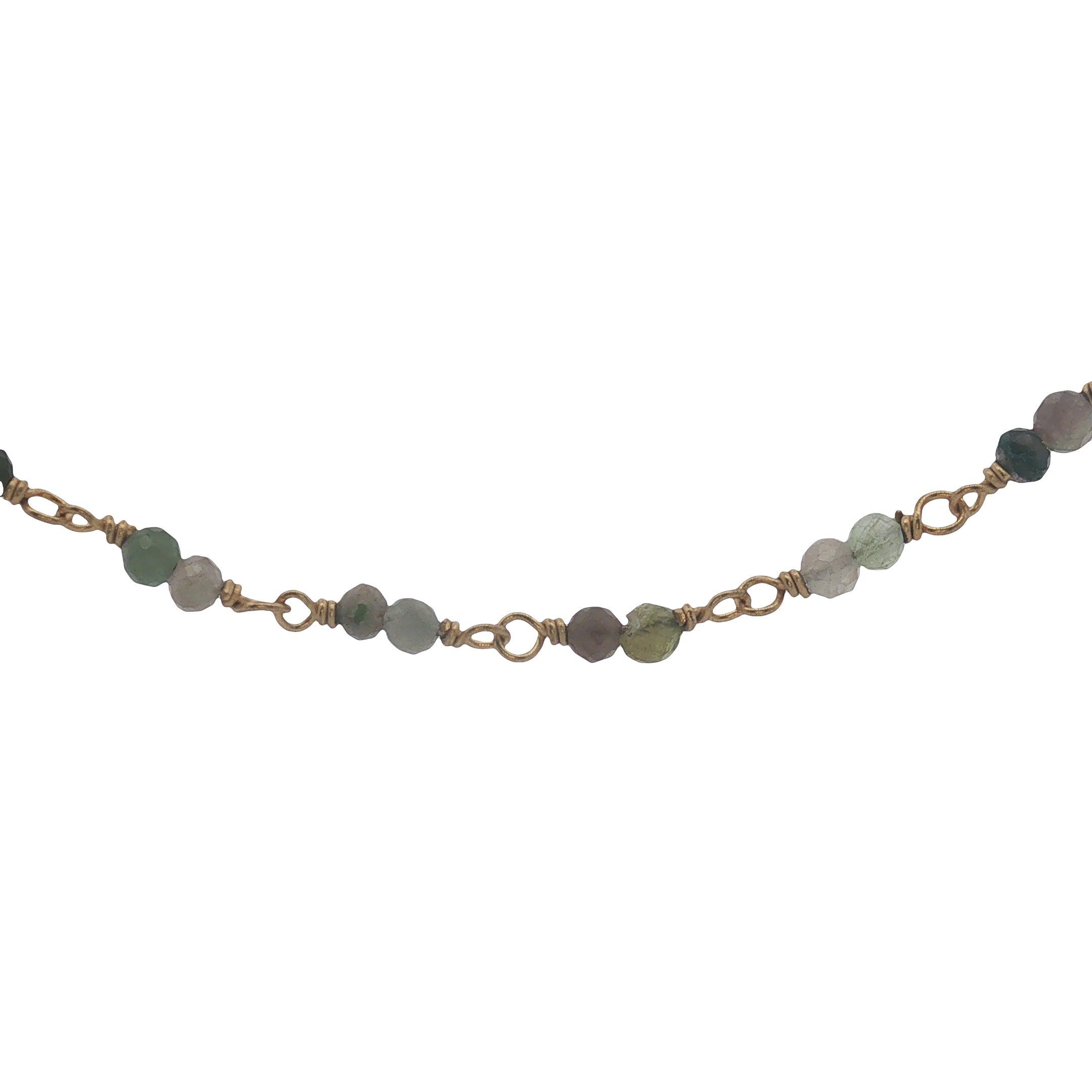 Collier doré avec duo tourmaline 60 cm