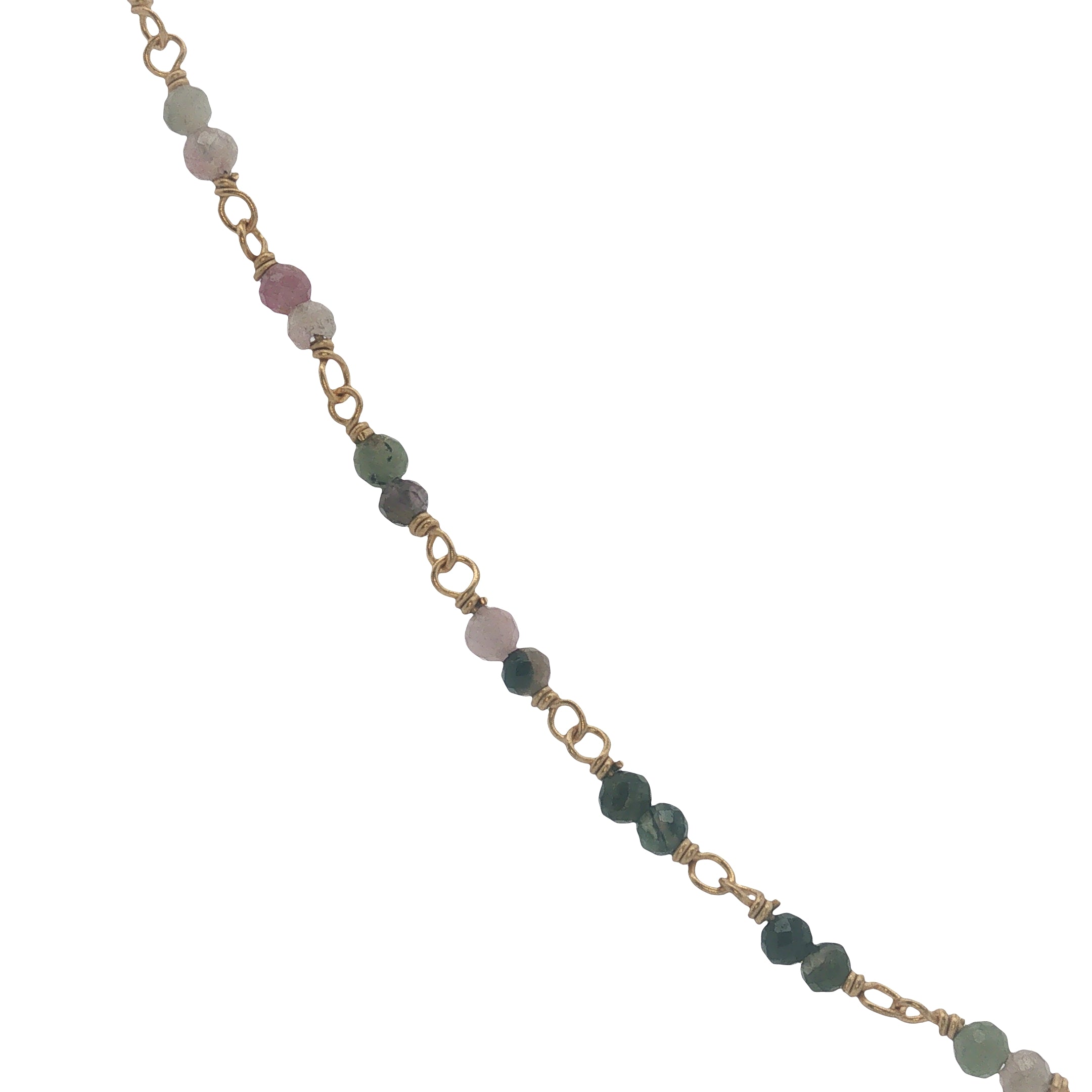 Collier doré avec duo tourmaline 60 cm