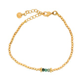 Bracelet doré petites boules et trio de Rubis zoisite