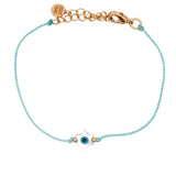 Turquoise chain cord bracelet and talismans