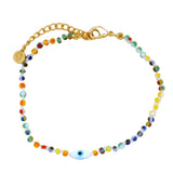 Bracelet doré perles Miyuki avec oeil ovale