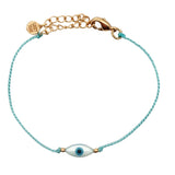 Turquoise chain cord bracelet and talismans