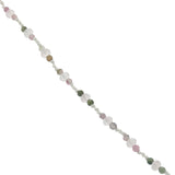 Collier doré perle de culture, tourmaline et quartz rose 60 cm