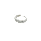 Mini créole fermée striée argent 925 16 mm